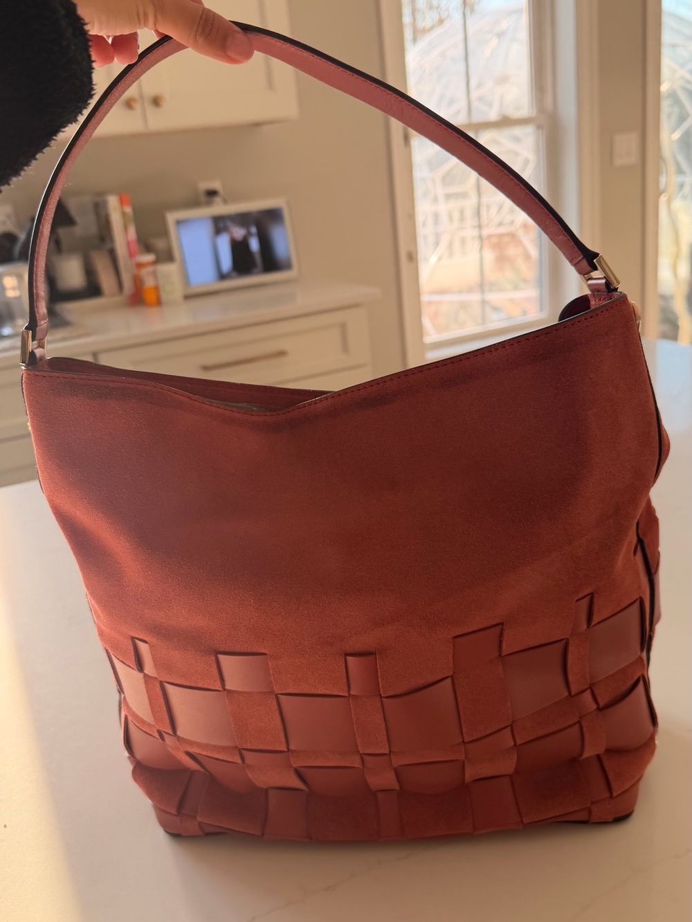 MICHAEL KORS Women's Rust Woven Hobo Shoulder Bag